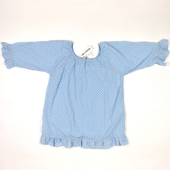 NWT Le Ble En Herbe Pale Blue Polka Dot Shirt Size 3XL - Picture 4 of 8